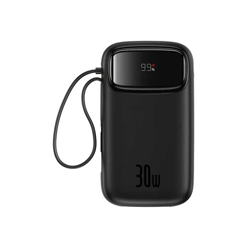 پاوربانک 30 وات بیسوس مدل Qpow2 Dual Cable ظرفیت 10000 میلی آمپر ساعت