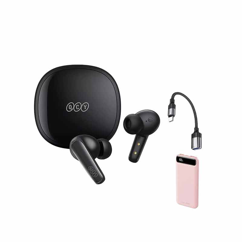 هدفون بلوتوثی کیو سی وای مدل T13x + پاوربانک ریمکس مدل RPP-520 + مبدل پرودو مدل PD-CBL0020 کد (VAL015)