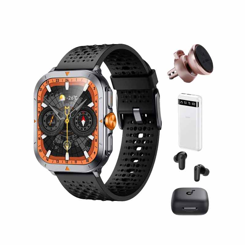 ساعت هوشمند گلوریمی مدل GX TRACE + هدفون بلوتوثی انکر مدل R50i NC A3959 + پاوربانک ریمکس مدل RPP 11 + پایه نگهدارنده ریمکس مدل RM-C19 کد (VAL049)