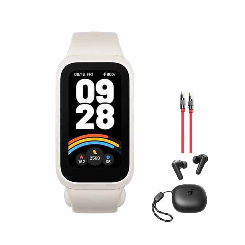 مچ بند هوشمند شیائومی مدل Mi Band 9 Active + هدفون انکر مدل R50i A3949 + کابل شارژ مدل Wefon RC-C055 کد (VAL034)