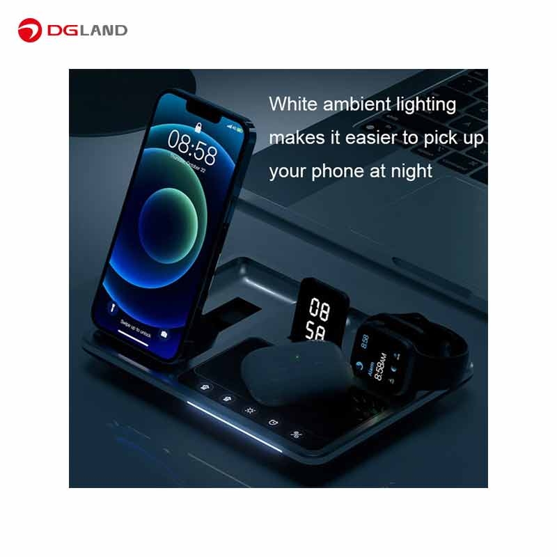 شارژر رومیزی گرین لاین مدل Wireless-Ch station 4 in 1 شارژر رومیزی گرین لاین مدل Wireless-Ch station 4 in 1