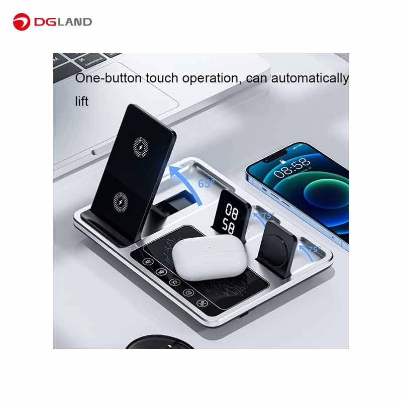 شارژر رومیزی گرین لاین مدل Wireless-Ch station 4 in 1 شارژر رومیزی گرین لاین مدل Wireless-Ch station 4 in 1